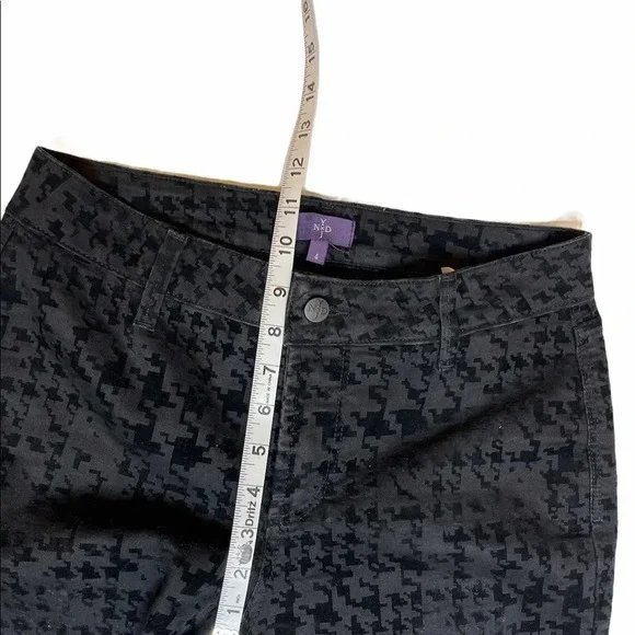 NYDJ Black Houndstooth Velvet Twill Pants - Picture 11 of 12
